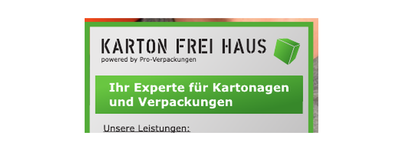 Karton Frei Haus