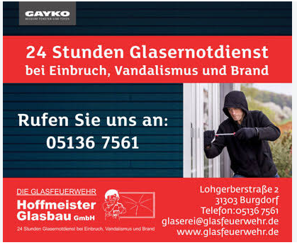 Hoffmeister Glasbau – Die Glasfeuerwehr, 24 Stunden Glasernotdienst